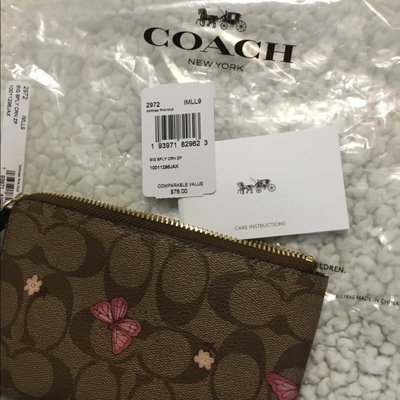 Coach Wristlet With Butterfly Print - Picture 8 of 10